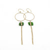 Josephine | Sea Glass + Gold Earrings-Emerald Green Green-Ingrid Caduri Jewelry