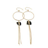 Josephine | Sea Glass + Gold Earrings-Dark Olive-Ingrid Caduri Jewelry