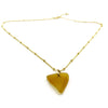 June Necklace | Amber Sea Glass + Gold