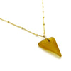 June Necklace | Amber Sea Glass + Gold