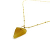 June Necklace | Amber Sea Glass + Gold