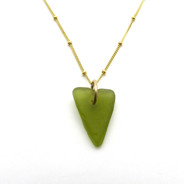 sea glass and gold necklace