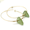 Lacey Hoop Earrings | Sea Glass & Gold