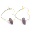 Heart Hoop Earrings | Rare Lavender Sea Glass & Gold