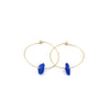 Rare cobalt blue sea glass earrings with dainty hammered gold