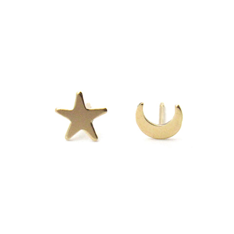 Moon & Stars | Gold Earrings