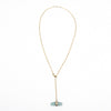 Roseline | Sea Glass + Gold Necklace-Cool Aqua-Ingrid Caduri Jewelry