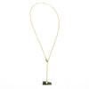 Roseline | Sea Glass + Gold Necklace-Deep Olive Green-Ingrid Caduri Jewelry