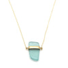 Roberta | Sea Glass + Gold Necklace-Cool Aqua-Ingrid Caduri Jewelry