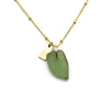 sea glass and gold necklace