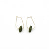 Serena | Sea Glass + Gold Earrings-Dark Olive-Ingrid Caduri Jewelry