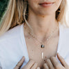 Dainty gold filled sea glass layered necklace