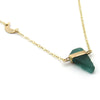 Cecilia | Teal Sea Glass + Gold Necklace