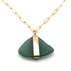 Cheri | Teal Sea Glass Gold Necklace