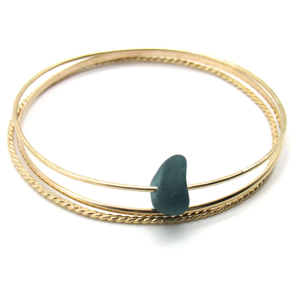 Sea Glass and Gold Bracelet