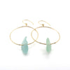 Tyler Earrings | Sea Glass & Gold-Cool Aqua-Ingrid Caduri Jewelry