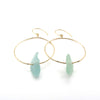 Tyler Earrings | Sea Glass & Gold-Cool Aqua-Ingrid Caduri Jewelry