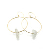 Tyler Earrings | Sea Glass & Gold-Frosty White-Ingrid Caduri Jewelry