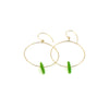 Tyler Earrings | Sea Glass & Gold-Emerald Green-Ingrid Caduri Jewelry