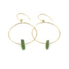 Tyler Earrings | Sea Glass & Gold-Olive Green-Ingrid Caduri Jewelry