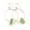 Tyler Earrings | Sea Glass & Gold-Light Sage Green-Ingrid Caduri Jewelry