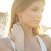 Tyler Earrings | Sea Glass & Gold-Cobalt Blue-Ingrid Caduri Jewelry