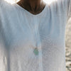 Rare cobalt sea glass necklace with  14 karat gold fill