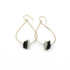 Vera | Sea Glass + Gold Earrings-Deep Olive-Ingrid Caduri Jewelry
