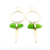 Cailey | Sea Glass + Gold Earrings-Emerald-Ingrid Caduri Jewelry