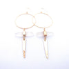 Cailey | Sea Glass + Gold Earrings-White-Ingrid Caduri Jewelry